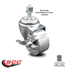 Service Caster Semi Steel Swivel TS Caster w/Roller Bearing - 3" Wheel & 1/2" Stem w/Brake SCC-TS20S315-SSR-TLB-121315